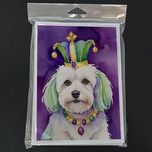 Coton De Tulear King of Mardi Gras Tarjetas de felicitación Pack 8 Whimsical A7 Tamaño 5x7 Tarjetas de notas en blanco con sobres - Product Image 3
