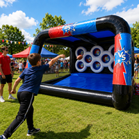 Jeu interactif De Tir De Football Gonflable, Gonflable Combi Arène de Sport avec Système IPS, Jeu De Tir Gonflable pour Adultes