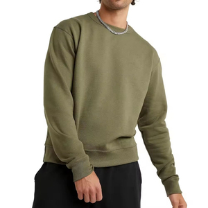 Sweat-shirt à col rond personnalisé pour homme, tissu en molleton épais haute densité, uni, manches longues, doux, épais, chaud - Product Image 6