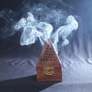 Best Handcrafted Wooden Incense Holder Agarbatti <b>Stand</b> with Brass <b>Work</b>, Rustic Meditation & Home Decor - Product Image 4