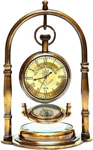 Antique Vintage Small <b>Table</b> <b>Clock</b> | <b>Table</b> <b>Clock</b> for Living Room | Vintage Nautical Design, Elegant Home or Office Décor | Desk T - Product Image 5