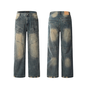 Pantalon cargo classique pour homme, couleur personnalisée, lavage au sable, respirant, écologique, streetwear, 5 poches, jean en denim - Product Image 4