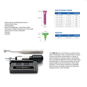 Kit de 4 tornillos GBR, sistema manual de fijación de membrana, tornillo quirúrgico de titanio para implantes dentales, cassette de destornillador reutilizable, CE - Product Image 3