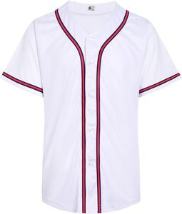 White V-Neck Short Sleeve Baseball Jersey With <b>Red</b> And Navy Trim Sporty Casual Shirt Summer Wear - Product Image 1