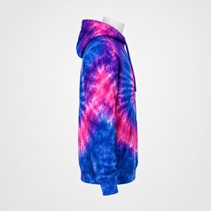 Sweat à capuche en molleton tie-dye pour homme, intérieur chaud et doux, tissu durable, design multicolore élégant, coupe confortable, idéal pour l'hiver en extérieur - Product Image 2