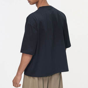 เสื้อยืดโอเวอร์ไซส์ ผ้าฝ้าย 100% ทรงครอป พิมพ์โลโก้ได้ตามสั่ง ทรงบ็อกซี่ ผ้าหนา แขนสั้น คุณภาพสูง แห้งเร็ว - Product Image 5