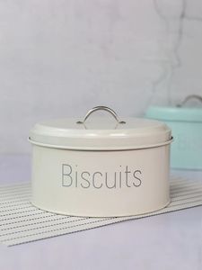 Biscuits Storage Container Metal Round With Lid Minimalist Design Kitchen Food Preservation - Product Image 1