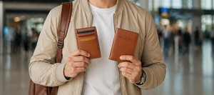 Nueva Llegada, Porta Pasaportes Unisex de Cuero Genuino Ecológico, Cartera de Viaje con Logotipo Personalizado, Funda Protectora para Pasaporte con Bloqueo RFID - Product Image 3