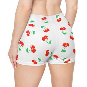 Shorts de Mujer con Estampado de Cerezas, Cintura Media, Cierre Elástico, Estilo Casual, Tejido de Algodón Transpirable, Corte Regular - Product Image 2