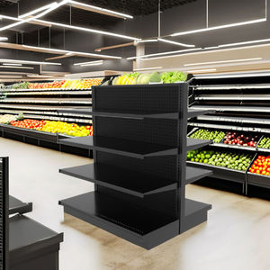 Étagères de présentation gondole robustes à double face en fil métallique pour la vente au détail en îlot, directement de l'usine - Product Image 3