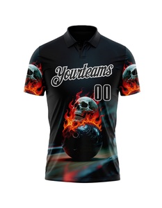 Custom Logo Dart Jersey Pickleball Shirts Billiards Polos <b>Bowling</b> Polo Shirt Short Sleeve 1/4 Zipper Polos <b>Bowling</b> Shirts - Product Image 2