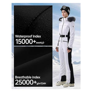 Combinaison de ski une pièce pour femme, combinaison de snowboard extensible, imperméable, isolée, tenue de neige chaude pour l'hiver, coupe ajustée - Product Image 4