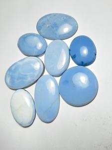 พลอยลาพิส ลาซูลีสีน้ำเงินธรรมชาติทรงรีแบบคาโบชอง ขัดเงา สำหรับทำเครื่องประดับ - Product Image 2