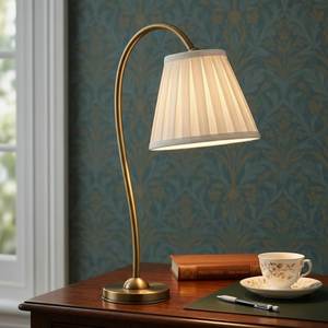 Minimalist Metal <b>Table</b> <b>Lamp</b> with Cream Pleated Shade for Bedroom Home Decor - Product Image 2