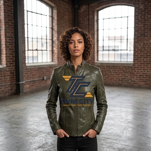 2026 New Luxury Fashionable Stylish Genuine Sheep Skin Women's Cropped Motorcycle <b>Jacket</b> Embroidery Quilted Eco-Friendly Winter - Product Image 1