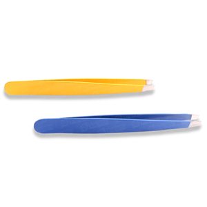 Pinzas Profesionales Antideslizantes de Acero Inoxidable para Cejas, Punta Inclinada, Disponibles en Todos los Colores - Product Image 1