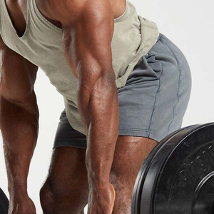 Pantalones Cortos Deportivos para Hombre, Lavado Ácido, Cintura Elástica, 100% Algodón, Ajuste Cómodo, Casuales, Verano, Gimnasio, Estilo Urbano, Vintage, Ecológicos - Product Image 4