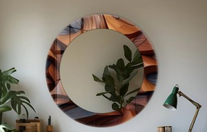 Miroir sur pied en verre concave de style Art déco moderne avec écran LED pour la décoration d'anniversaire - Product Image 3