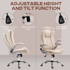 Executive Microfiber Office <b>Chair</b> Height Adjustable with <b>Padded</b> Flip Arms and Tilt Function Wheels for Home or Office - Product Image 4