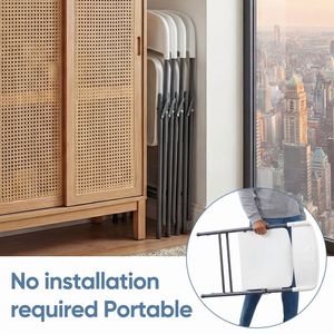 Paquete de 4 Sillas Plegables de Plástico Apilables Blancas para Patio, Jardín, Oficina, Bodas, Fiestas y Eventos - Product Image 4