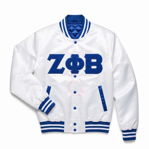 Veste coupe-vent légère et tendance Zeta Phi Beta avec lettres grecques, fermeture éclair, boutons et patch universitaire pour femme - Product Image 2