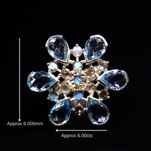 Wedding Wear 925 Sterling Silver Silver Plated Jewelry Blue Topaz Gemstone Women Wear Classic <b>Couple</b> <b>Ring</b> - Product Image 1