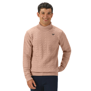 <b>Mens</b> <b>Turtleneck</b> Cable Knit Sweater Long Sleeve Soft Warm Winter Pullover Casual Regular Fit Classic Breathable Logo Daily Wear - Product Image 1