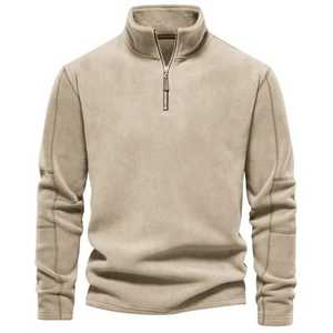 Sudadera polar con cremallera de un cuarto para hombre – Sudadera térmica ligera con cuello alto para uso casual y al aire libre - Product Image 2