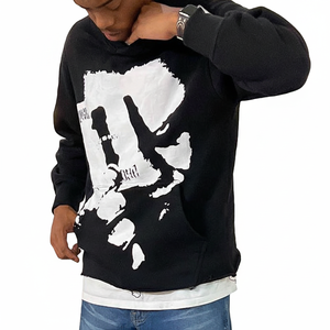Sudadera con capucha personalizada con logo impreso digitalmente, 100% algodón, ecológica, transpirable, unisex para hombre, gran venta. - Product Image 3