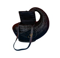 Panier de rangement en rotin noir de luxe en forme de cygne, sac bandoulière élégant en osier tressé à la main et organisateur de bureau