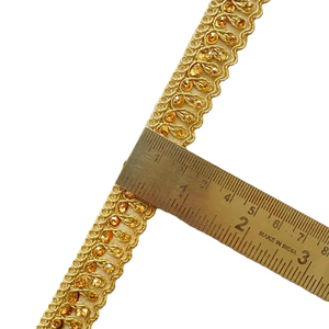 Bordure de dentelle colorée personnalisée en polyester métallisé soluble dans l'eau, écologique, avec perles brodées, pour chaussures, taille 15 mm, vente en gros - Product Image 1