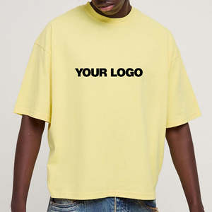 Camiseta Deportiva Amarilla Extra Grande de Algodón Tejido de Alto Gramaje para Hombre, Estilo 2026 - Product Image 1