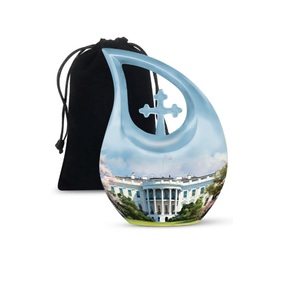 Urna Funeraria Grande en Forma de Lágrima para Cenizas Humanas, Urna Decorativa de Metal para Cenizas de Mujer - Product Image 5