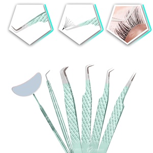 Nouveautés - Pinces professionnelles pour extensions de cils - Pointe pointue - Poignée diamantée - Acier inoxydable - Pointe en fibre pour extensions de cils - Product Image 2