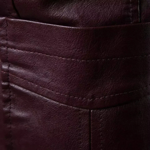 Manteaux longs en cuir véritable pour hommes, faits à la main, noirs, d'hiver, épais, écologiques, style trench, coupe ajustée, design tendance - Product Image 5