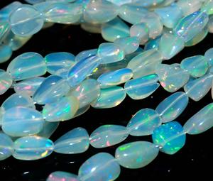 RAY FINE ORNATES Oval <b>Opal</b> Gemstone Beads Natural Stone Strand Third Party Appraisal for <b>Necklace</b> Bracelet Making Semi-Precious - Product Image 3