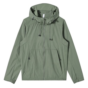 Custom Coated Hooded Windbreaker <b>Jacket</b> <b>Men</b> Women <b>Lightweight</b> Outdoor Sports Waterproof Windproof Durable Front Solid Black - Product Image 4
