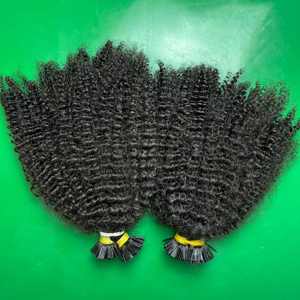 Extensiones de cabello humano rizado 100% cabello humano punta plana doble dibujado rizado Vietnam extensiones de cabello 8-30 pulgadas - Product Image 3