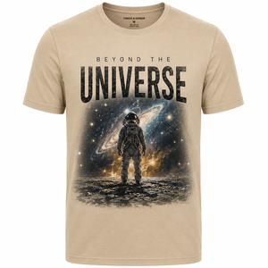 Camiseta Transpirable de Manga Corta con Cuello Redondo y Estampado de Astronauta del Universo en Color Negro para Hombre, Marca Thread & Harbor, Corte Regular, Informal, 100% Algodón - Product Image 1
