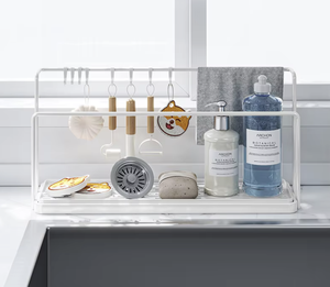 Organizador de Cocina, Estante de Almacenamiento, Estante Vertical, Organizador de Gabinete para Encimera de Cocina, Ahorro de Espacio, Metálico, Moderno, Apilable - Product Image 1