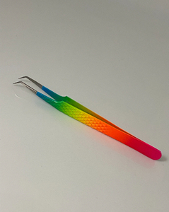 Pince à épiler de précision en acier inoxydable, pointe lisse, couleur arc-en-ciel, outil professionnel pour extensions de cils et mise en forme des sourcils, anti-adhérent - Product Image 2