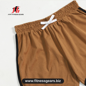 Shorts de sport décontractés pour femmes, taille mi-haute, couleur unie, tricotés, coupe ample, respirants, style Hot Dolphin - Product Image 2