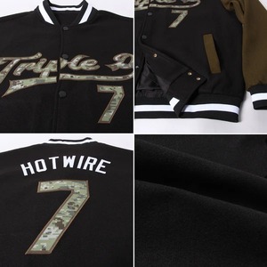 Black <b>Camo</b> Olive Custom Varsity <b>Jacket</b> Full Snap Two Tone Letterman <b>Jacket</b> Camouflage Bomber <b>Jacket</b> For Men Baseball <b>Jacket</b> - Product Image 5