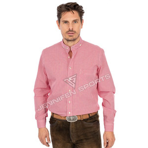 Chemise d'été bavaroise 100 % coton respirante pour homme, à manches longues, boutonnée, coupe ajustée traditionnelle, pour soirée, OEM - Product Image 3