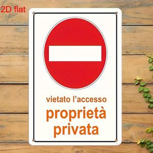 CIFbuy Targa in metallo vintage italiana, segno di proibizione di accesso per proprietà privata, spessa, decorativa per interni ed esterni, avvertimento di sicurezza - Product Image 5