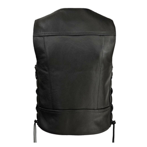 Chaleco de Cuero para Motociclistas de Primera Calidad con Bolsillos, Personalizable, Transpirable, Cuello en V, Sin Mangas, para Hombre - Product Image 2