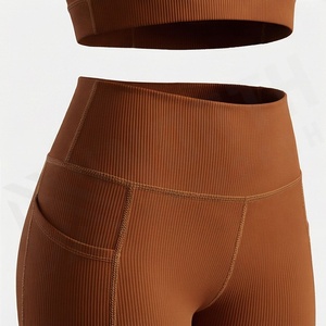 Conjunto de Yoga para Mujer de Marca Privada, Dos Piezas, Deportivo, a la Moda, Cintura Elástica, Ropa de Gimnasio Personalizada, Trajes de Entrenamiento - Product Image 5