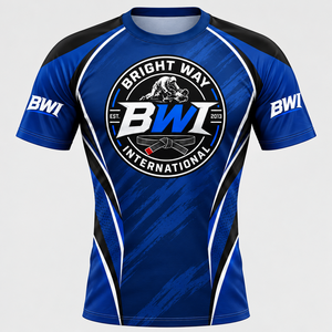UPF 50+ <b>Men's</b> Martial Arts Wear <b>Men</b> and Women Custom Logo <b>Rash</b> <b>Vest</b> for Long Sleeve Printed Surf Sports Shirt Top - Product Image 1
