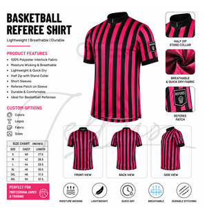Uniformes de Árbitro de Baloncesto Profesionales Personalizados al por Mayor, Traje de Árbitro de Baloncesto de Alta Calidad OEM para Jersey - Product Image 5