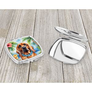 Bloodhound Luau Miroir de maquillage de voyage compact Design portable pliant avec des caractéristiques décoratives Cadeau pour femmes et filles - Product Image 3